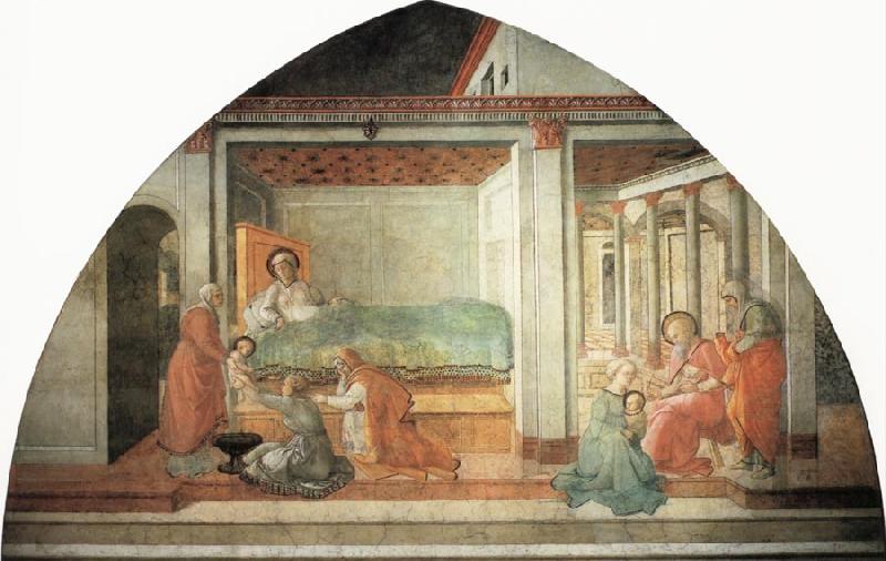 Fra Filippo Lippi The Birth and Naming of  St John the Baptist France oil painting art
